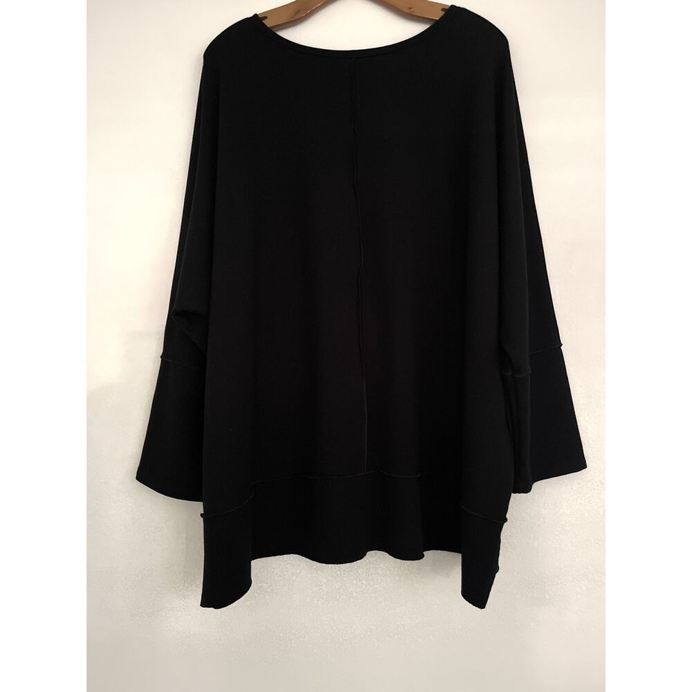 Spanx Shirt Womens 3X Black Jersey Crew Neck Long Sleeve Tunic Top Relaxed